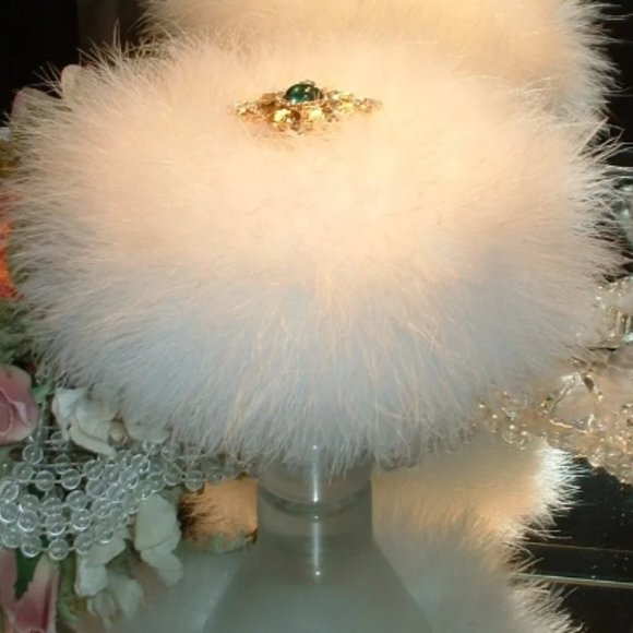 Jade Garden ~ 6 oz Scented Dusting Powder with Puff and Glass Stand by Rendition - Picture 2 of 5